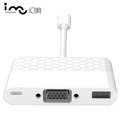 

(I-mu) USB3.1Type-C к USB3.0 + VGA + Type-C адаптер адаптера кабеля USB USB-C Новый адаптер MacBook от Apple