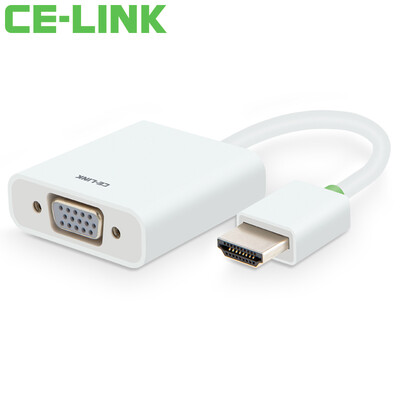 

Адаптер кабеля CE-LINK HDMI на VGA конвертер HD видео с аудио порт питания / адаптер коробка кабельных компьютерных проекторов бел