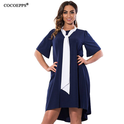 

COCOEPPS 2017 Summer Fashion Women  6XL Plus Size Dress With Tie Irregular Dress Big Size Casual Loose Dresses Clothing 4 Color