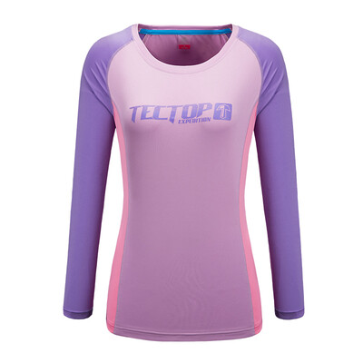 

Tectop quick-drying T-shirt outdoor men&women models breathable quick-drying T-shirt round neck long-sleeved color printing speed dry clothes men white M