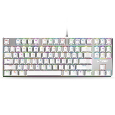 

Rapo V500RGB Ice Edition 87 Key Symphony Backlit Game Mechanical Keyboard Backlit Keyboard Game Keyboard Computer Keyboard Notebook Keyboard White Red Axes