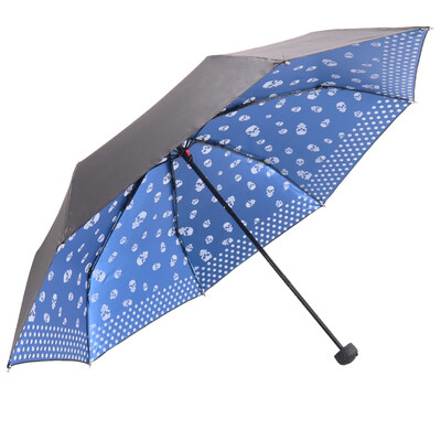 

[Jingdong Supermarket] Paradise umbrella satin black silk screen printed fluorescent reflective three-fold automatic sunny umbrella umbrella navy green 33223E