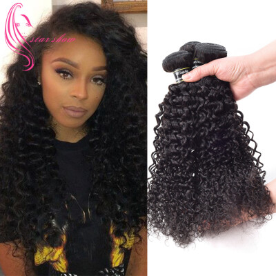 

7A Jerry Curly Malaysian Virgin Hair 3 Bundles Kinky Curly Hair Peerless Crochet Hair Double Weft Tangle Free