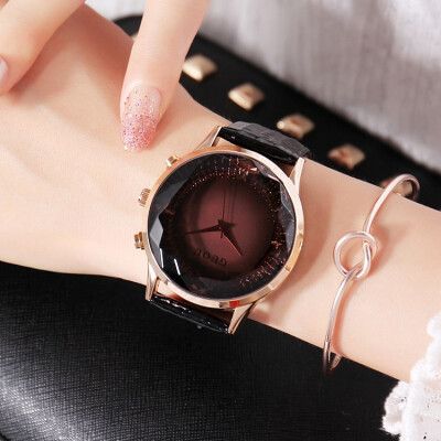 

2017 New Fashion Big Diamond Watches Beauty Crystal Lady Watch Luxury Rose Gold Leather Starps Watch Lords&Ladies Womens