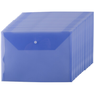 

Guangbo GuangBo 20 Pack Thickened Transparent File Bag Button Portfolio Information Bag Purple A6398