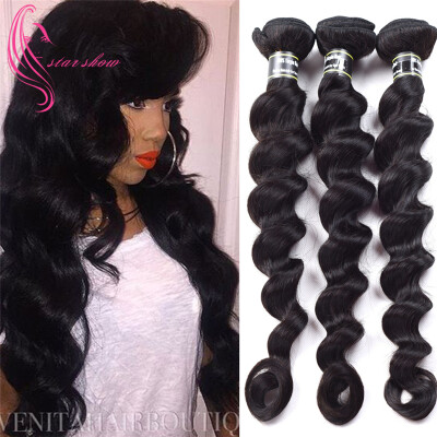 

7A Malaysian Virgin Hair 3 Bundles Loose Wave Hair Weave Extensions Unprocessed Human Hair Bundles Mink Brazilian Hair Pieces