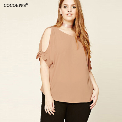 

COCOEPPS 2017 Elegant women shirt big size casual loose short sleeves blouse oversized women clothing chiffon shirts tops blusas