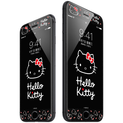 

Excellent plus genuine HelloKitty Apple iPhone6s / 6 tempered film carbon fiber soft side tempered glass film flash film color film charm Katie