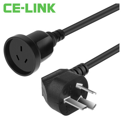 

CE-LINK 2615 3 plug 10A power extension cord 2 m GB 3x15 square full copper wire core high power three plug male switch female air conditioning plug cable elbow black