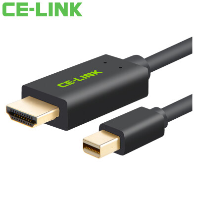 

CE-LINK Mini DP to HDMI cable 2 meters mini Displayport to HDMI cable Macbook connected to high-definition TV projector support 4 2k black A1583