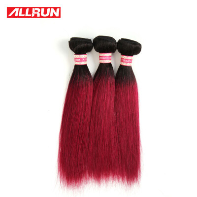 

Allrun Brazilian Hair Straight T1B/118 Ombre Color 3 Bundles Human Hair Weave 100g Per Bundle