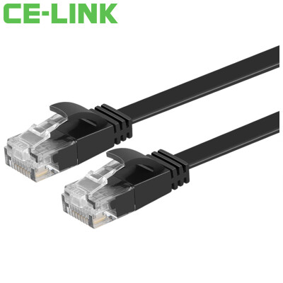 

CE-LINK 3094 flat six twisted pair cable 05m CAT6 UTP oxygen-free copper cable flat line computer jumpers Category 6 network cable black