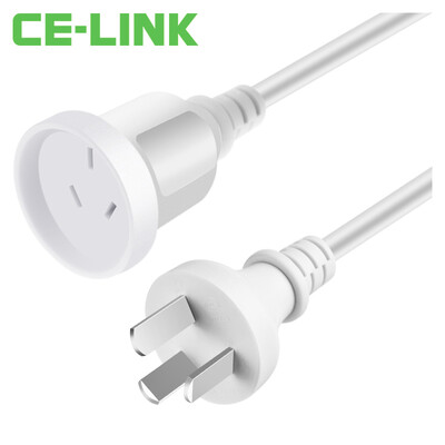 

CE-LINK 2695 3 plug 16A male head turn 10A female power extension cord 3 m copper wire core high power three plug male switch mother air conditioning plug cable straight white