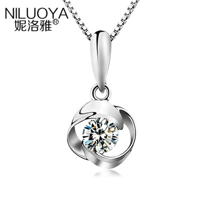 

Niluo Ya S999 gold silver necklace female models Clover pendant simple Japanese and Korean version of the chain of chain accessori