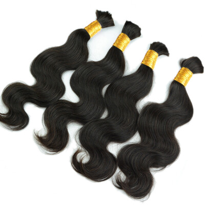 

Iueenly 100% Human Hair Weave Bundles Malaysian Body Wave Bulk Hair 4 Bundles 8-26 Inches Non-Remy Hair Natural Color Free Shippin