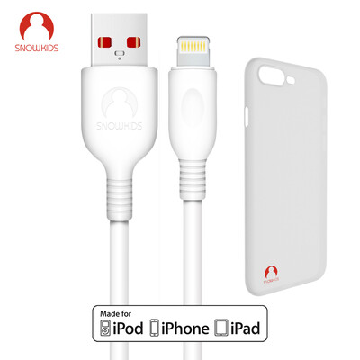 

Snowkids Apple, MFi кабель сертификации данных комплект (кабель + белый классический белый телефон оболочки) подходит для iPhone7Plus