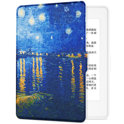 

Керамика подходит Kindle 958 версия защитного покрытия / оболочки Kindle Paperwhite 1/2/3 электрическая бумажная книга спящая кожа белая - Van Gogh Star