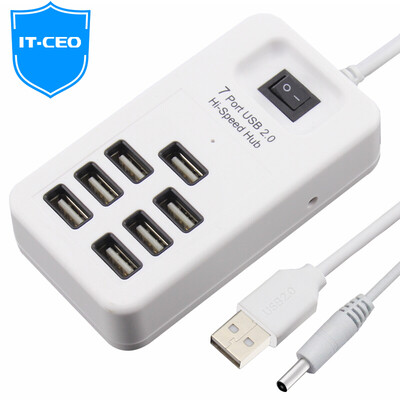 

IT-CEO USB2.0 сплиттер высокоскоростное расширение перетаскивания более семи интерфейсов конвертер ноутбук настольный компьютер 7 HUB хаб белый W1HUB-7U2A
