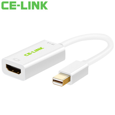 

CE-LINK Mini DP to HDMI Converter 12 Mini DisplayPort to HDMI Adapter Apple MacBook Lightning TV Projector White 1636
