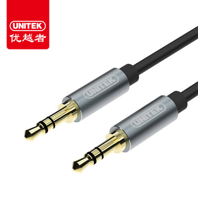 

(UNITEK) car AUX line audio cable 2 meters 3.5mm audio line male to public male headset wire mobile phone flat panel car speaker cable all aluminum gray Y-C928ABK