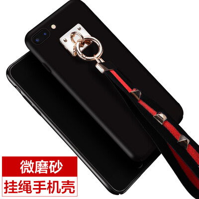 

Pizza iPhone7plus phone shell matte belt ornaments hand rope Apple ip7P red all-inclusive hard shell 55 inches black