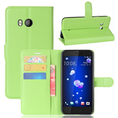 

GANGXUN HTC U11 Case High Quality PU Leather Flip Cover Kickstand Anti-shock Wallet Case for HTC U11