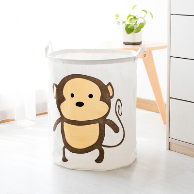 

YouFen household laundry basket change clothes storage basket fabric folding hamper clothing toys storage small monkey