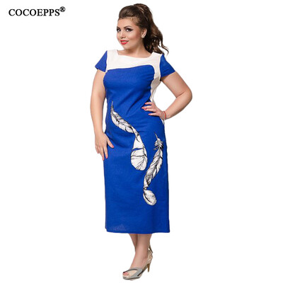 

COCOEPPS Women Patchwork Plus Size Dress 2017 Large Size Elegant Ladies Office Dresses Big Size Evening Vestidos Summer 5XL 6XL