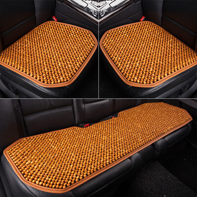 

Huashi car mat mat wooden beads car seat single piece three sets of new no backrest rosewood single mat summer breathable seat cushion car supplies wine red three-piece