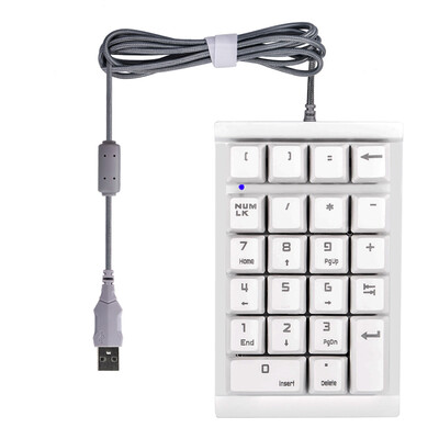 

Fight Wing T20 Wired USB Mini Digital Keypad Green Axis Independent Rotary Shaft 22 Key Office Mechanical Keyboard White