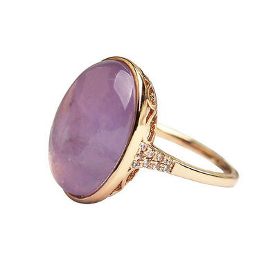 

Yoursfs Luxurious Rose Gold Plated Oval Green CatS Eye Women Fashion Ring