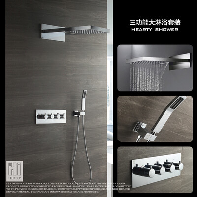 

HIDEEP Wall mounted rain shower faucet chrome brass bathroom shower
