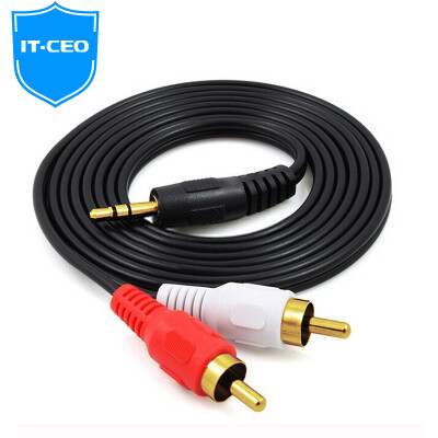 

IT-CEO V082R 3.5mm one two audio cable male to public 3.5 audio to 2RCA double Lotus head AV audio cable red and white speaker line audio line 2 meters black