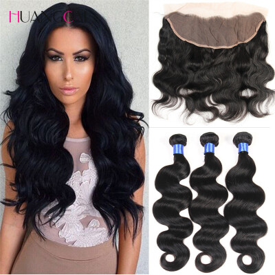 

Lace Frontal Closure with bundles brazilian virgin hair body Wave with closure Brazilian body wave 3pcs with frontal closure