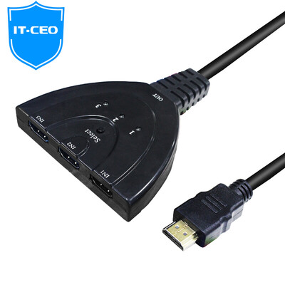 

IT-CEO V08HD3 three-in-one HDMI switch cable 3X1 3-in-1 HDMI splitter converter with HDMI extension line length 02 m black