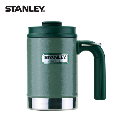 

STANLEY classic series stainless steel vacuum insulation desk cup 473 ml - green (double layer of portable coffee cup with a cover men's mug outdoor camping cup