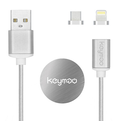 

Keymao Magnetic Phone Charger Cord Cable 2-in-1 Micro USB kabel data for Iphone Android