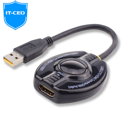 

IT-CEO Y1USB3-H USB30 to HDMI converter external graphics computer connection high-definition TV display cable 1080P HD divider black