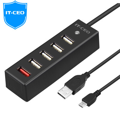 

IT-CEO IT-124 USB2.0 расширение 4-портовый концентратор HUB + 1 порт концентратора настольный ноутбук один перетащить пять USB-сплиттер около 1 метра черный