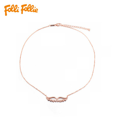 

Folli Follie Ms Fuli Li SILVER ANGLE WING Series Rose Gold Angel Wings Necklace 3N16S048RC