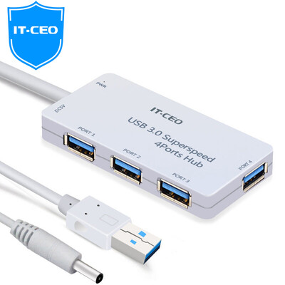

IT-CEO 4-портовый USB3.0 сплиттер высокоскоростное расширение перетаскивания более четырех интерфейсов конвертер ноутбук настольный компьютер HUB хаб белый W1HUB-2S