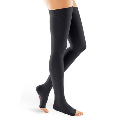 

medi AG economy with silicone top open toe seasons thigh socks elastic stockings compression stockings - two pressure Germany imported black M code