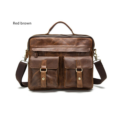 

DALFR Genuine Leather Men Shoulder Bags 1618 Inch Cowhide Handbags Casual Style Messenger Bags for Men Crazy Horse Leather