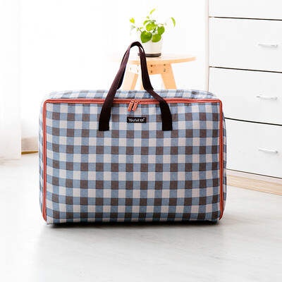 

Youfen boutique double thick Oxford cloth storage bag quilt clothes sorting bag luggage moving waterproof travel storage bag large 72L green plaid