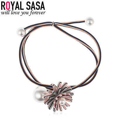 

Royal Sasa Royalsasa headdress hair accessories hair hair ring rope rope acrylic imitation pearl gray pink
