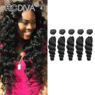 

HCDIVA New Product Brazilian Loose Wave Virgin Brazilian Loose Wave 5 BundleLot Brazilian Virgin Hair Loose Wave Human Hair