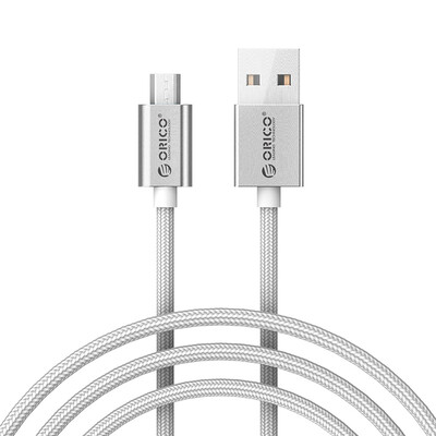 

Нейлоновый кабель Micro USB для зарядки и передачи данных ORICO EDC-10, серебристый