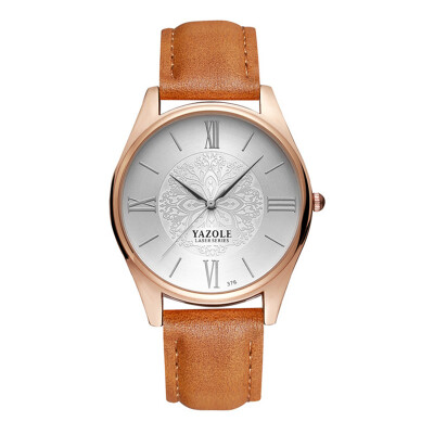 

Yazole New Fashion OL Dress Quartz Watch Women Luxury Rose Gold Roma Watch Top Brand Luxury Women's Wristwatch