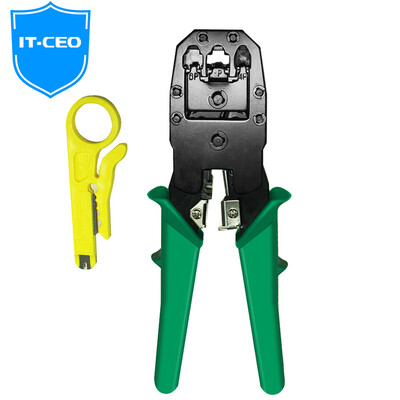 

IT-CEOTelecom connector Crimping pliers Wire pliers Phone network Stripping cutting Wrench clamp Crystal head pl