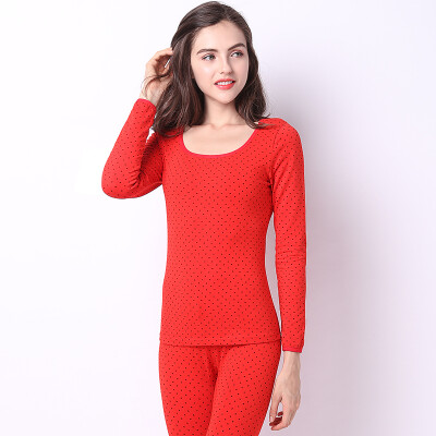 

GANGSHA Womens Cotton Thermal Underwear Set Round Neck Thin Bottom Cotton Sweater